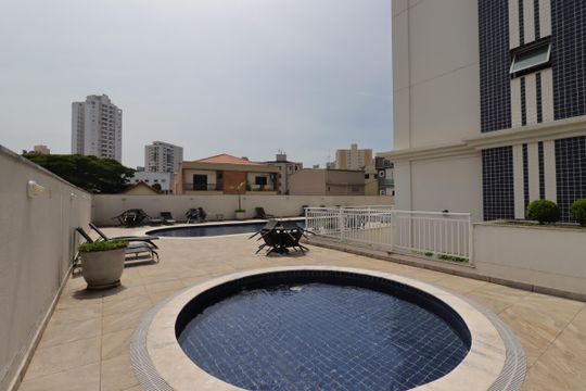 Área Comum - Piscina de apartamento para alugar com 3 quartos, 124m² em Vila Scarpelli, Santo André