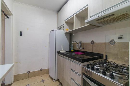 Cozinha de apartamento à venda com 1 quarto, 39m² em Cidade Baixa, Porto Alegre