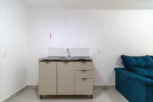 Cozinha de apartamento para alugar com 1 quarto, 30m² em Bom Retiro, São Paulo