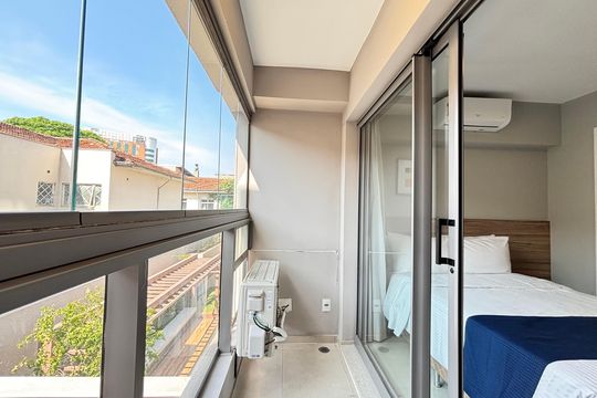 Varanda de kitnet/studio à venda com 1 quarto, 20m² em Indianópolis, São Paulo
