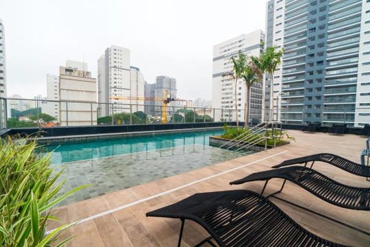 Área comum - Piscina de kitnet/studio para alugar com 1 quarto, 29m² em Vila Clementino, São Paulo