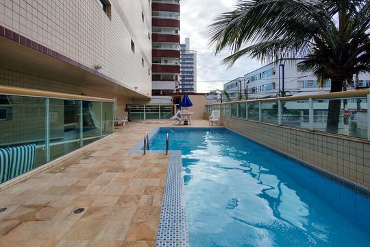 Área comum - Piscina de apartamento para alugar com 2 quartos, 144m² em Cidade Ocian, Praia Grande
