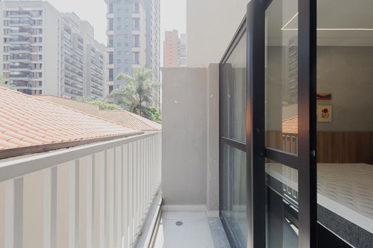 Varanda do Studio de kitnet/studio para alugar com 1 quarto, 26m² em Pinheiros, São Paulo