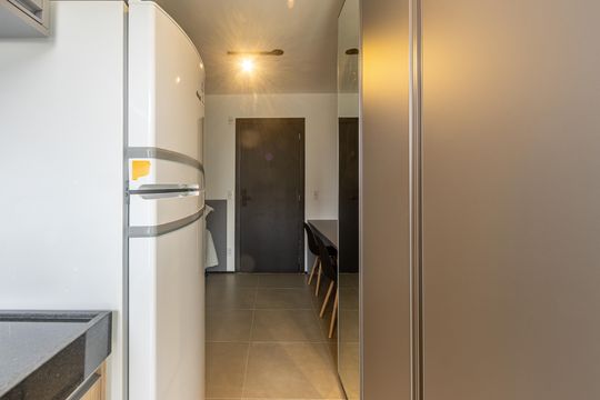 Cozinha de kitnet/studio para alugar com 1 quarto, 25m² em Indianópolis, São Paulo