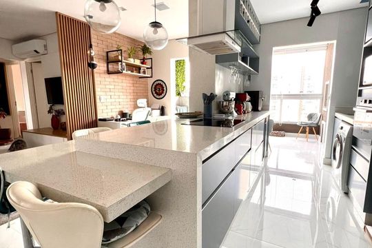 Cozinha de apartamento à venda com 2 quartos, 77m² em Vila Marlene, São Bernardo do Campo
