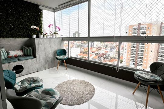Varanda gourmet de apartamento à venda com 2 quartos, 77m² em Vila Marlene, São Bernardo do Campo