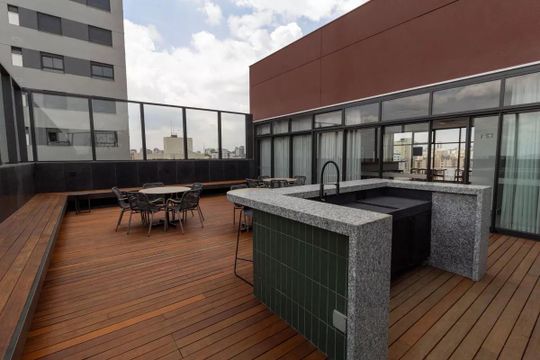 Solarium de kitnet/studio para alugar com 1 quarto, 27m² em Pompeia, São Paulo
