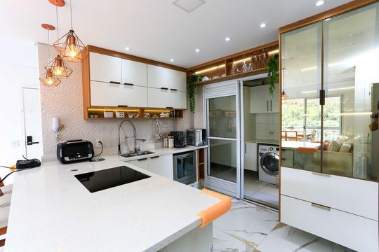 cozinha de apartamento à venda com 3 quartos, 96m² em Jardim Caboré, São Paulo