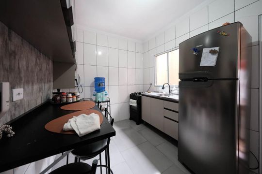 Cozinha de casa de condomínio à venda com 2 quartos, 58m² em Jardim Matarazzo, São Paulo