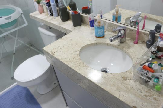 Banheiro Social de apartamento à venda com 3 quartos, 93m² em Fundação, São Caetano do Sul