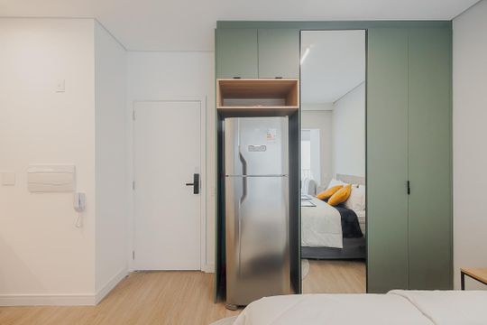 Cozinha de kitnet/studio à venda com 1 quarto, 23m² em Pinheiros, São Paulo