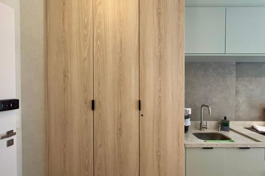 Cozinha de kitnet/studio para alugar com 1 quarto, 26m² em Pinheiros, São Paulo