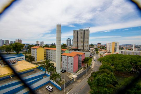 Vista da sala de apartamento à venda com 2 quartos, 47m² em Jardim Jamaica, Santo André