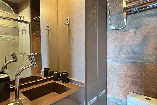 Banheiro de apartamento à venda com 1 quarto, 45m² em Vila Olímpia, São Paulo