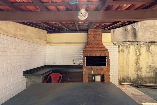 Área comum - Churrasqueira de apartamento para alugar com 4 quartos, 110m² em Balneario Cidade Atlantica, Guarujá