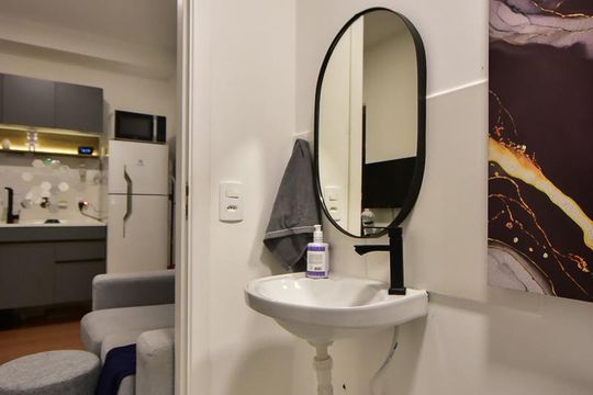 Banheiro Social de apartamento para alugar com 2 quartos, 29m² em Jardim Monte Kemel, São Paulo