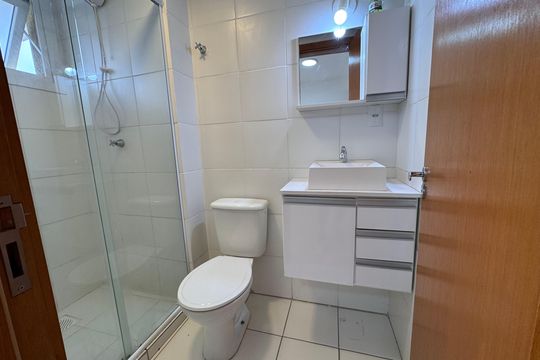 Banheiro de apartamento à venda com 1 quarto, 25m² em Centro, São Leopoldo