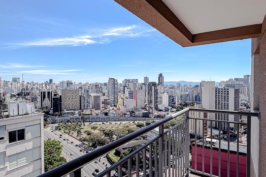 Varanda da Sala de kitnet/studio para alugar com 1 quarto, 28m² em Liberdade, São Paulo
