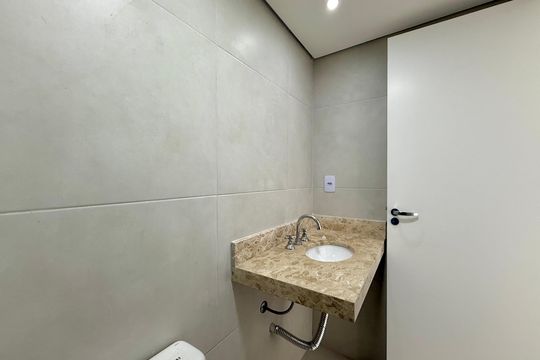 Banheiro Suíte de apartamento à venda com 1 quarto, 46m² em Santo Amaro, São Paulo