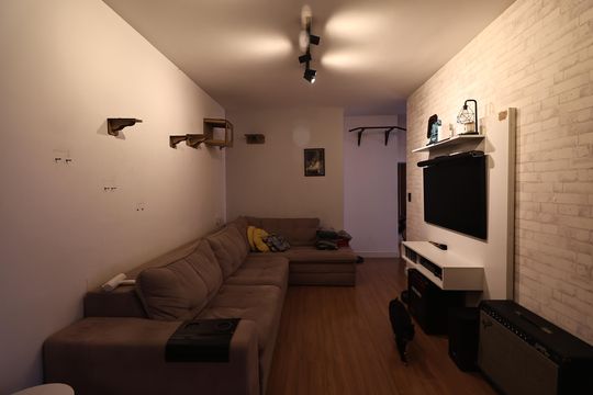 Sala de apartamento à venda com 3 quartos, 96m² em Vila Scarpelli, Santo André