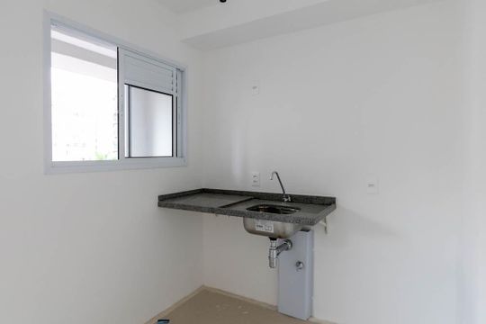 Cozinha de kitnet/studio à venda com 1 quarto, 28m² em Vila Buarque, São Paulo
