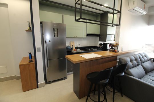 Cozinha de apartamento para alugar com 1 quarto, 52m² em Parque Residencial Aquarius, São José dos Campos