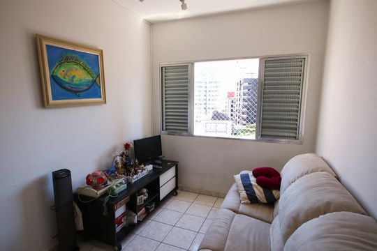 Sala de apartamento para alugar com 1 quarto, 60m² em Boqueirão, Praia Grande