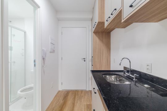 Cozinha de kitnet/studio para alugar com 1 quarto, 25m² em Perdizes, São Paulo
