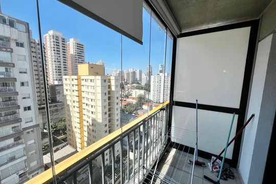 Varanda da Sala de apartamento à venda com 1 quarto, 40m² em Santana, São Paulo