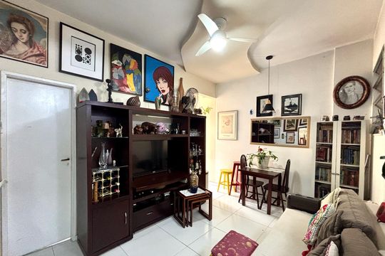 Sala de apartamento à venda com 1 quarto, 37m² em Botafogo, Rio de Janeiro