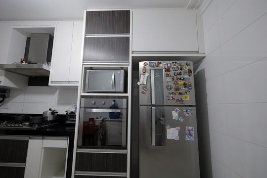 Cozinha de apartamento à venda com 3 quartos, 100m² em Vila Alzira, Santo André