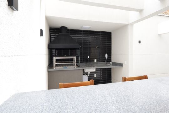 Área comum - Churrasqueira de kitnet/studio à venda com 1 quarto, 17m² em Jardim Monte Kemel, São Paulo