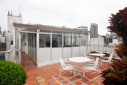 Área Comum - Salão de Festas de kitnet/studio à venda com 1 quarto, 32m² em Centro Histórico, Porto Alegre