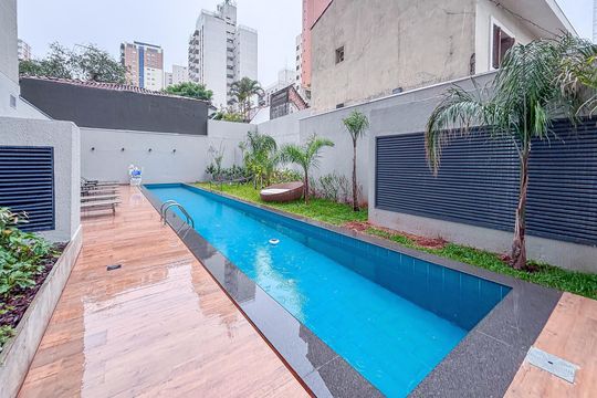 Área comum de kitnet/studio à venda com 1 quarto, 28m² em Pinheiros, São Paulo