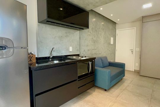 Cozinha de kitnet/studio à venda com 1 quarto, 40m² em Jardim Paulista, São Paulo