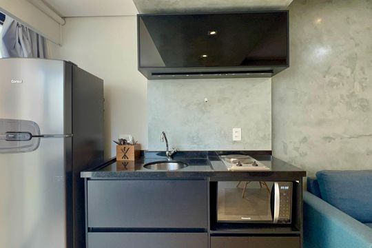 Cozinha de kitnet/studio à venda com 1 quarto, 40m² em Jardim Paulista, São Paulo
