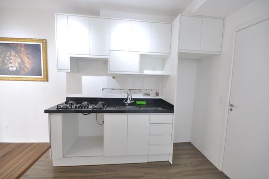 Cozinha de apartamento para alugar com 1 quarto, 29m² em Parque Vitoria, São Paulo