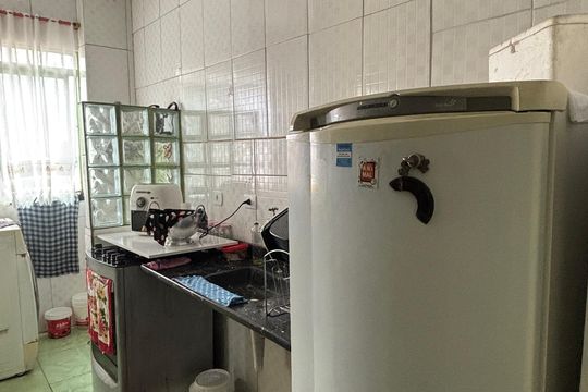 Cozinha de apartamento à venda com 2 quartos, 49m² em Parque Erasmo Assunção, Santo André