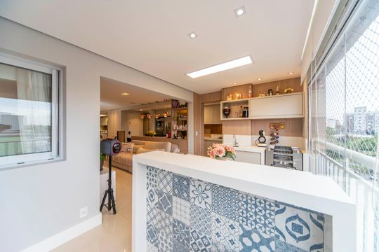 Varanda Gourmet de apartamento à venda com 3 quartos, 90m² em Vila Apiai, Santo André