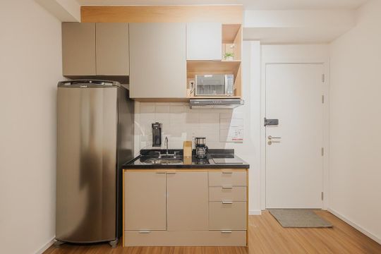 Cozinha de kitnet/studio à venda com 1 quarto, 33m² em Sumaré, São Paulo