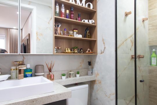 Banheiro  de apartamento para alugar com 1 quarto, 50m² em Vila Jacuí, São Paulo