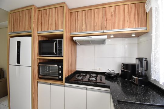 Sala/Cozinha de apartamento para alugar com 2 quartos, 58m² em Cidade Jardim, São José dos Pinhais