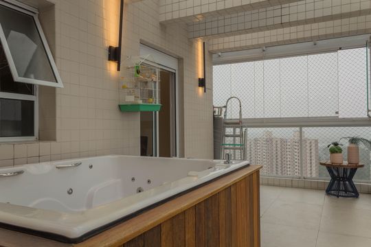 Varanda de apartamento à venda com 3 quartos, 128m² em Nova Petrópolis, São Bernardo do Campo