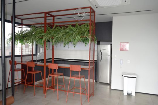 Área gourmet de kitnet/studio à venda com 1 quarto, 21m² em Jardim Paulista, São Paulo
