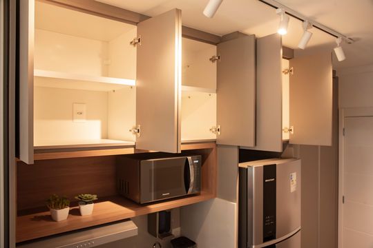 Cozinha de kitnet/studio à venda com 1 quarto, 27m² em Vila Clementino, São Paulo