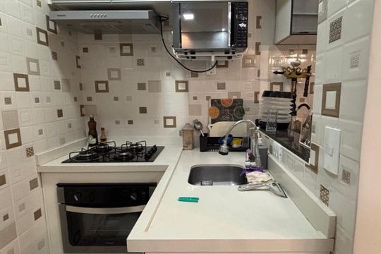 Cozinha  de apartamento à venda com 2 quartos, 37m² em Jardim Las Vegas, São Bernardo do Campo