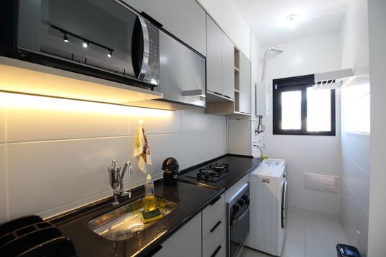 Cozinha de apartamento para alugar com 1 quarto, 34m² em Jacarepaguá, Rio de Janeiro