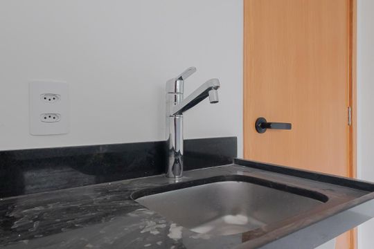 Cozinha de apartamento à venda com 1 quarto, 30m² em Pinheiros, São Paulo
