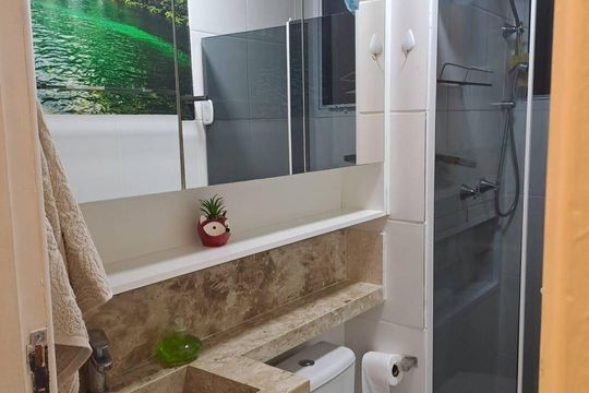 Banheiro de apartamento para alugar com 2 quartos, 45m² em Recreio dos Bandeirantes, Rio de Janeiro