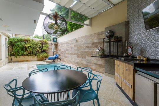 Área comum - Churrasqueira de casa de condomínio à venda com 3 quartos, 300m² em Indianópolis, São Paulo